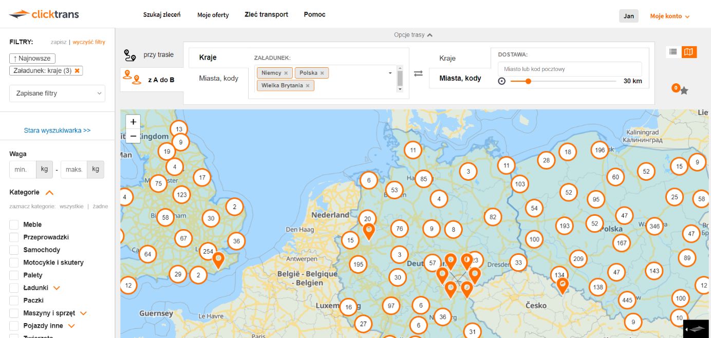 Najbardziej zaawansowana wyszukiwarka zleceń już dostępna dla przewoźników
