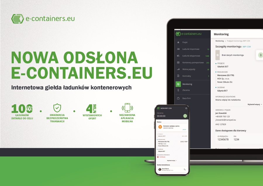 Nowa jakość platformy e-containers.eu na&nbsp;rynku branży TSL
