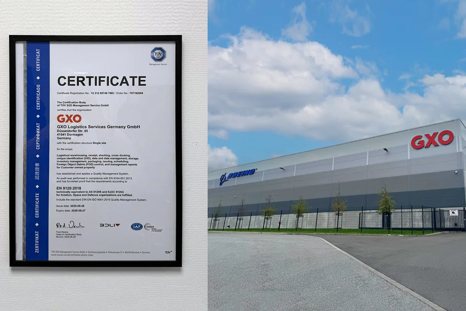 Nowoczesne centrum logistyczne GXO z certyfikatem lotniczym Nowoczesne centrum logistyczne GXO z certyfikatem lotniczym